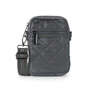 Haute Shore Casey Shadow Gray Quilted Crossbody Bag With Adjustable Strap